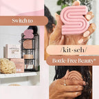 Kitsch Castor Oil Shampoo & Shea Butter Conditioner Bar – Shampoo and Conditioner Set - Hydrating & Moisturizing Bar Soap - Free of Paraben, Silicone, Sulfate - Made in USA - 2pc Set