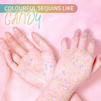 DAGEDA Rainbow Body Glitter Gel, Face Glitter for Pride Day Makeup Sequins Shimmer Eyeshadow, Chunky Glitter for Face Hair, Holographic Cosmetic Laser Powder Festival Glitter Makeup1.7oz (Candy Color)