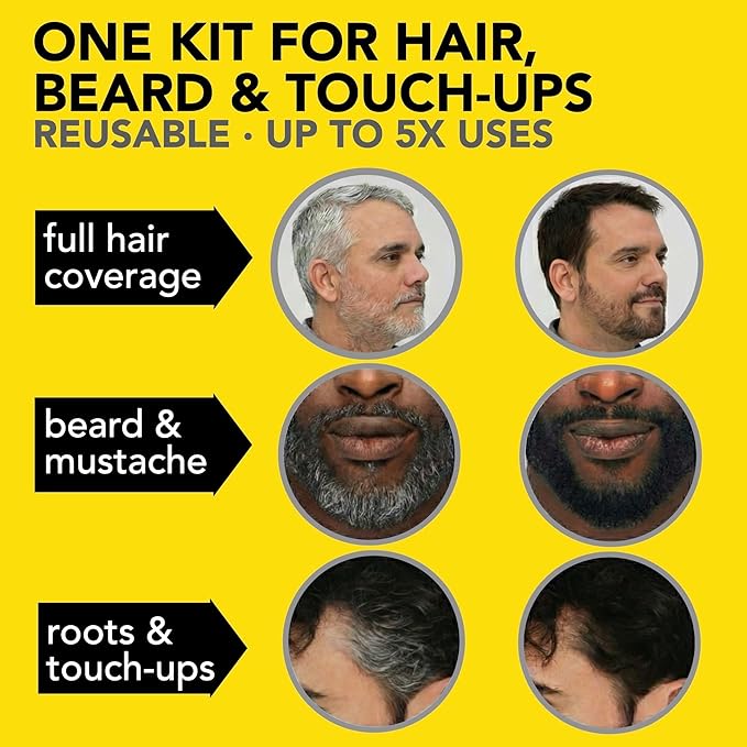 CLEVERMAN Lightest Blond Hair & Beard Dye for Men, All-in-One Reusable Kit - Men's Color For Natural-Looking Gray Coverage, Professional-Quality and Ammonia-Free