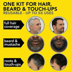 Cleverman Hair & Beard Dye Kit for Men, All-in-One Reusable Mens Hair Color, Natural Gray Coverage, Ammonia-Free Beard Mustache Dye for Men (Dark Blond)