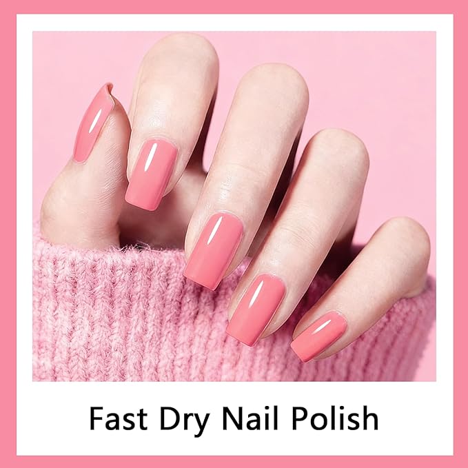 16.5ml Pink Nail Polish Large Volume Quick Drying Nail Polish, Fast Drying and Long Lasting Color Nail Art DIY Home Manicure Gift for Women