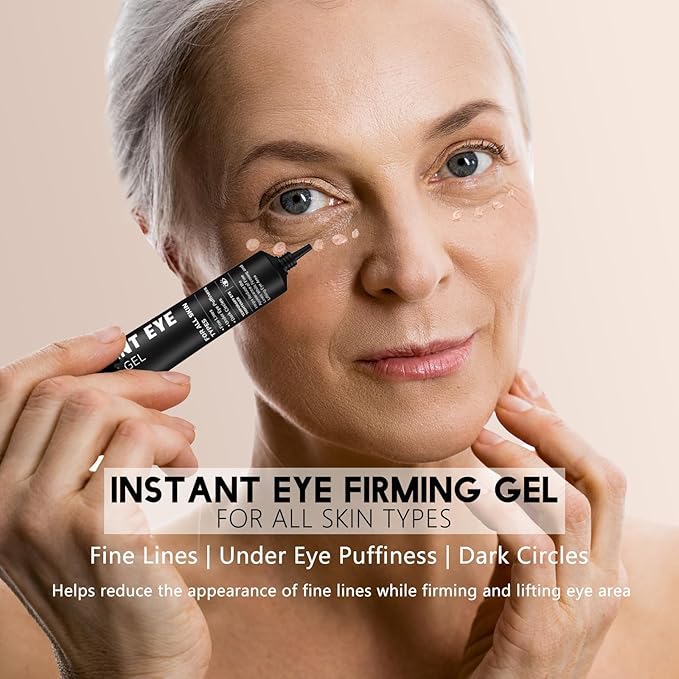 Instant Firming Eye Cream for Under Eye Bags and Puffiness, Dark Circles Treatment, Anti-Aging Eye Tightener, Temporary Face Lift, Reduces Fine Lines (1 Fl Oz)
