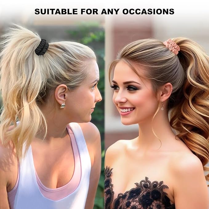 8Pcs Silk Scrunchies Hair Ties for Women & Girls, Mulberry Silk Scrunchies No-Damage Thin Satin Ponytail Holders for Hair Care