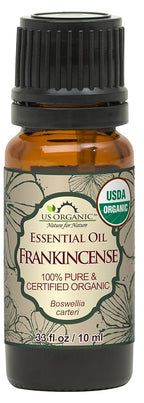 US Organic 100% Pure Frankincense (Boswellia Carteri) Essential Oil - Sourced from The Horn of Africa, USDA Certified Organic, Use Topically or in Diffuser, Perfect for Yoga or Meditation (10 ml)