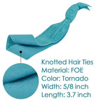 MEEDEE Teal Blue No Crease Soft Knotted Hair Ties - 100 Pack Ouchless Yoga & Pony Tail Bracelets for Women
