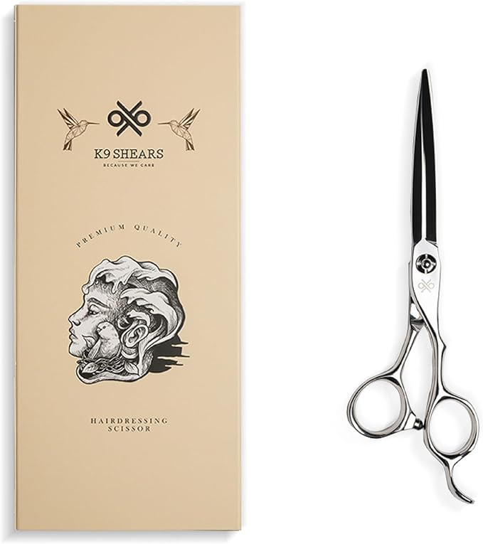 6.3" Professional Hair Scissors – Barber Shears Made with Premium VG10 Steel, Special Blade Angle, Ideal for Straight Cutting and Slide Cutting, Lightweight, Razor-Sharp, Ergonomic Handle | K9 Shears