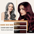 Red Hair Dye Shampoo 3 in 1, Semi-Permanent Burgundy Hair Dye, Covers Grays in Minutes, Instant Hair Color Shampoo for Women Men, Champu Para Canas, Burgundy Dye Easy to Use 16.90 Fl Oz