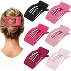 French Flat Hair Clips for Women 6pcs Hair Claw Clips for Thick or Thin Hair Matte Claw Clips for Girls Barrettes Non-Slip Strong Hold Hair Accessories for Women (Pink)