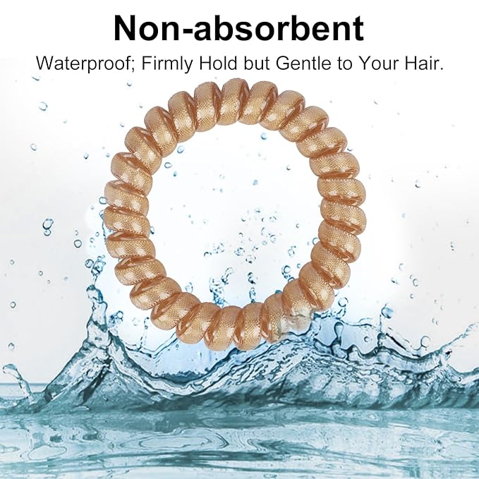 JessLab Spiral Hair Ties for Women, 10-Pack Traceless No-Damage Ponytail Holders, Coils Hair Bands for Girls, Assorted Colors