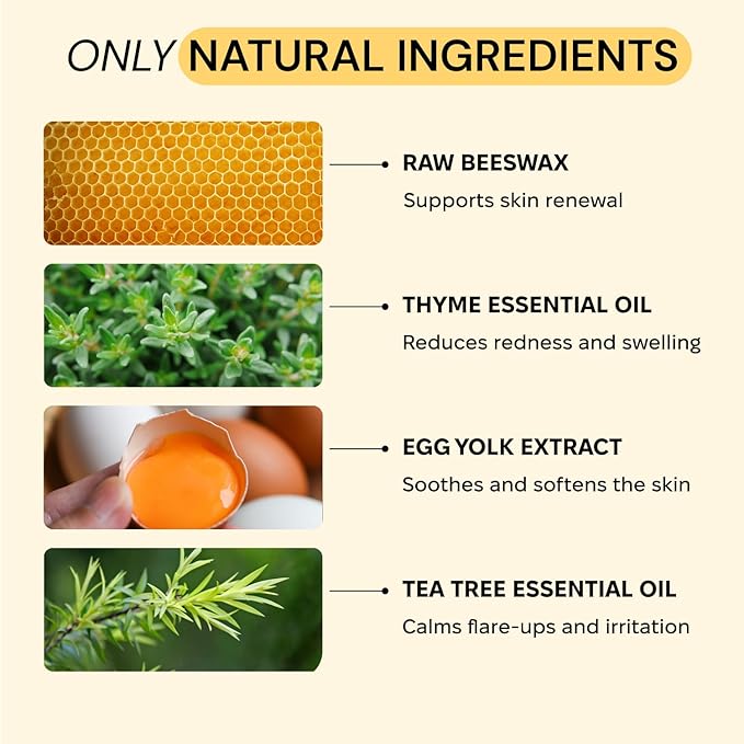 MyMagicHealer Thyme & Tea Tree Flare Care | Ingrown Hair, Razor Bumps, Blind Pimples, Bartholin, Pilonidal Cysts | Folliculitis Cure | Piercing Care w/Egg Yolk Extract & Tea Tree 1 oz