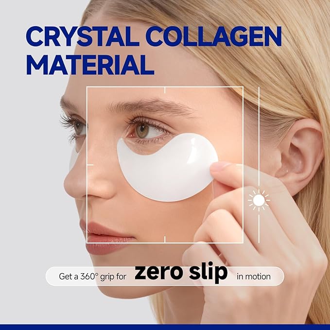 Peptide Jojoba Under Eye Patches, Firming Eye Patches Instant Reduces Dark Circles and Puffiness, Collagen Under Eye Mask for Bags Treatment, Wrinkles, 60 Pcs for Women