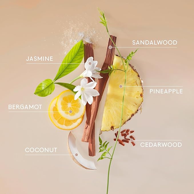 Lake & Skye 444 Sunkissed + Monoi Hair & Body Mist 3.4 FL OZ (100 mL), Bergamot, Pineapple, Jasmine, Musk, Sandalwood, Hydrating