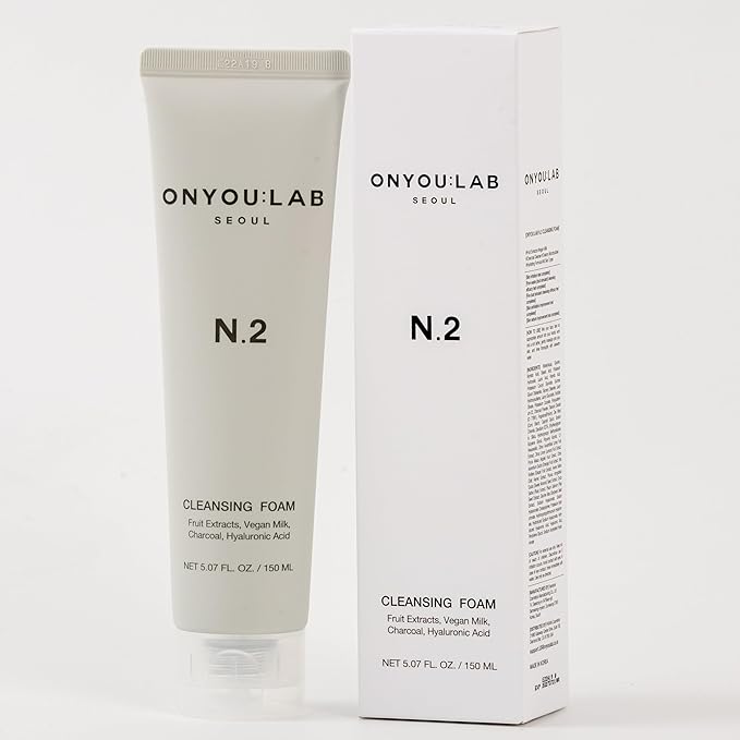 ONYOU LAB N.2 Cleansing Foam | Deep & Hydrating Formula | Fruit Extracts | Vegan Milk | Charcoal Capsule | Creamy Microbubbles | All Skin Types | Korean Skincare (NET 5.07 FL. OZ. / 150 ML)