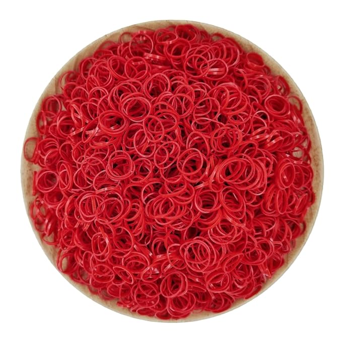 3200 Pcs Elastic Rubber Bands Small Hair Ties Hair Rubber Mini Hair Bands Hair Elastics Tiny Soft Holder Ponytails for Girls (Red)