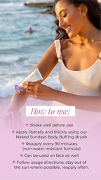 Naked Sundays SPF50 Golden Glow Body Sunscreen – Broad Spectrum UVA/UVB Protection, Glowy & Shimmering, Fragrance-Free, Firming, Non-Transfer SPF Lotion – 100ml