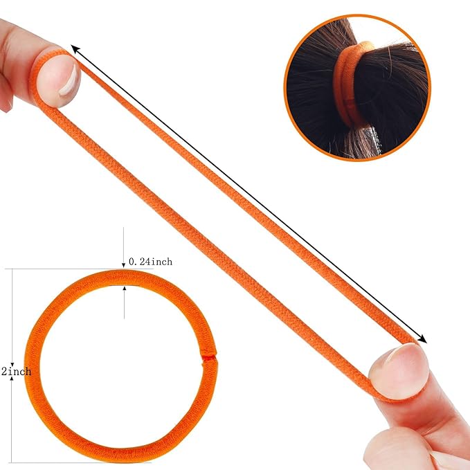 80PCS Hair Elastics, 6MM Colorful Ponytail Holders, 2 Inch in Diameter Elastic Band for Medium to Thick Hair, Curly Hair, Women or Men, 20 Colors (Multicolor)