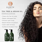 Luseta Tea Tree & Argan Oil Detangling Shampoo & Conditioner Set, 2 x 33.8 Oz