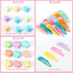 Hair Accessories for Girl, 1543 Pcs Elastic Hair Rubber Bands Set 20 Colors Elastic Hair Ties with Organizer Box Cotton Baby Hair Ties, Hair Tail Tools, Rat Tail Comb, Butterfly Hair Clips