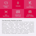 Cote Beauty's Peptide Lip Shine in Lola, Ultra Hydrating & Long-Lasting Coral Plumping Lip Gloss for Women with Hyaluronic Acid, Shea Butter & Jojoba Oil, Vegan & Cruelty-Free, 0.12 Fl Oz