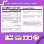 Luvly Hair Growth Booster+ Natural Hair Growth Vitamins for Women with Thinning Hair - Biotin & Vitamin Supplements with Plant Based Complex for Thickening, Longer, Stronger Hair Skin Nails - Non-GMO