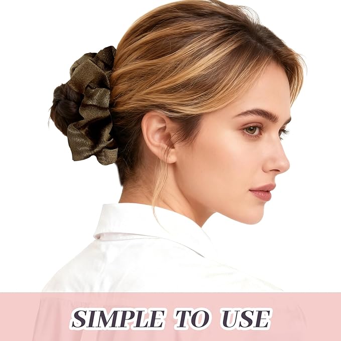 5Pcs Satin Scrunchies for Women, Softer Than Silk Scrunchies, Fashion No Crease Hair Ties for Thin Thick Hair,Soft Hair Bands No Damage for Girls, Ideal Gifts for Women (Set 1)