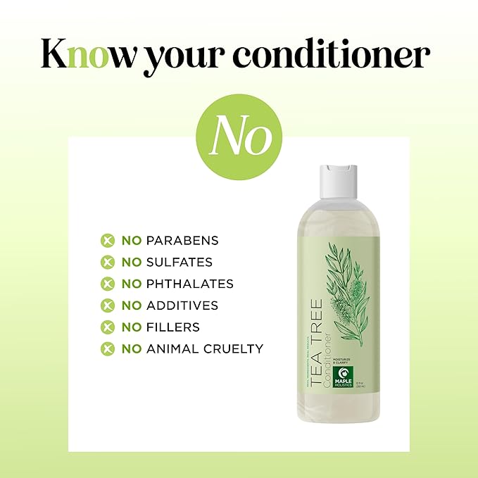 Tea Tree Conditioner for Dry Hair - Tea Tree Oil Conditioner for Damaged Dry Hair and Cleansing Conditioner for Dry Scalp Care - Sulfate Free Conditioner with Nourishing Tea Tree Oil for Hair Care