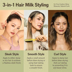 Leave-In Conditioner Hair Milk – Heat Protectant 392°F (200°C), Anti-Frizz Smoothing Cream, Split End Repair, Lightweight Non-Greasy Hydrating Hair Serum (150ml / 5.07 fl oz.)