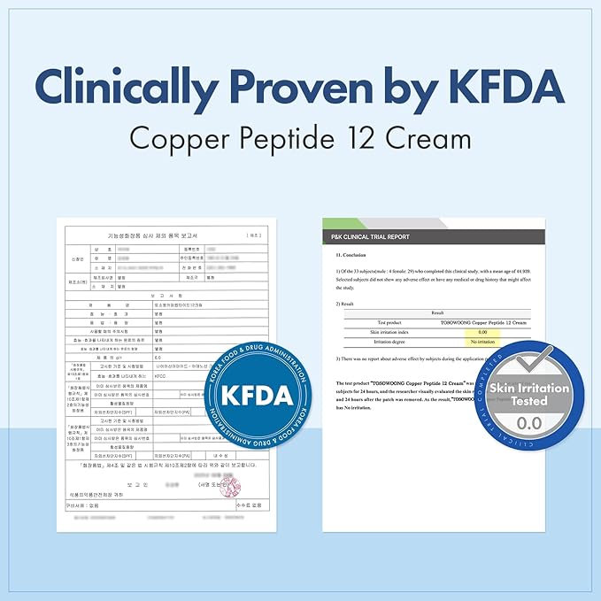 TOSOWOONG Copper Peptide 12 Cream, 99% Purity of Copper Tripeptide-1, GHK-Cu, 12 Multi-Peptide Powerful Anti Aging Formula for Fine Lines, Firming, Skin Elasticity, Korean Skincare, 50ml / 1.69 fl.oz.