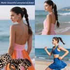 Large Stretch Thick Hair Ties for All Hair Types Seamless Hair Ponies Elastics Ponytail Holders Hair Scrunchies for Thick Hair Hair Accessories Women Girls 12-Pack