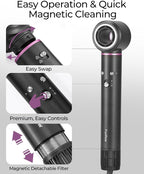 Funflow 5 in 1 Hair Styler – High-Speed 110,000 RPM Hair Dryer Brush with Auto Curling, Straightening & Volumizing Brushes for Quick, Frizz-Free Styling & No Heat Damage, Convenient Hair Styling Tools