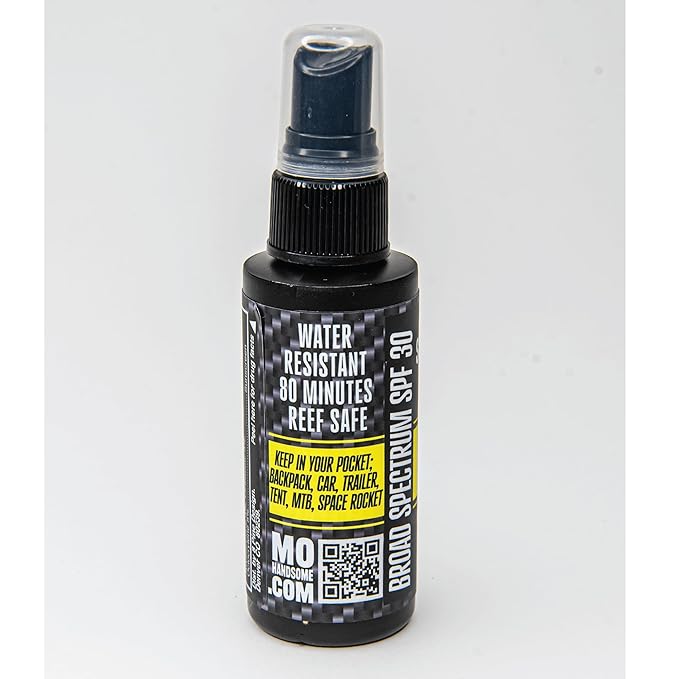 Mo’ Handsome Sport Sunscreen Spray SPF 30-2 Pack - Broad Spectrum, Reef Safe, Water Resistant (80 min), TSA Travel Size, Made in USA