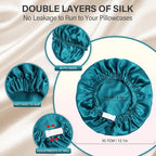 Silk Bonnet for Women 100% Mulberry Silk Sleep Cap 22 Momme Double Layer Hair Wrap for Curly Short Long Hair
