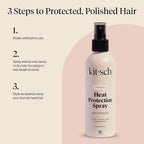 Kitsch Heat Protection Spray for Hair – Heat Protectant for Hair with Argan Oil – Styling Hair Spray for Frizz Control, Shine & Damage Protection – Protects Strands | Ideal Gifts for Women – 6.8oz