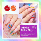 Beetles Rainbow Gel Nail Polish Set, 6 Colors Red Yellow Blue Orange Green Purple Polish Rainbow Flag Gel Nail Polish Kit Soak Off UV Nail Art Design Salon DIY Manicure Gifts for Women Girls