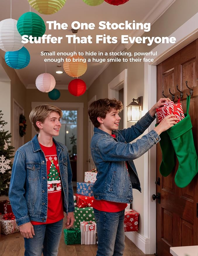 Shower Speaker Bluetooth Waterproof Portable: Birthday Christmas White Elephant Gifts Stocking Stuffers for Adults Teens, IPX7 Loud Sound with Suction Cup Removable, Cool Gadgets with Light-Black