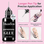 MelodySusie Nail Rhinestone Glue, 3D Gel Nail Art Design Strong Adhesive Nail Gem Glue for Nail Charms Gems Jewelry Decoration DIY Manicured at Home Cured Need Beauty Gifts for Women 30ml
