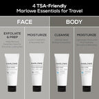 MARLOWE. Travel Essentials Kit, No. 103 Body Wash, No. 002 Body Lotion, No. 122 Facial Scrub & No. 123 Facial Moisturizer, Hydrating, Exfoliating & Nourishing Skin Care Set for All Skin Types