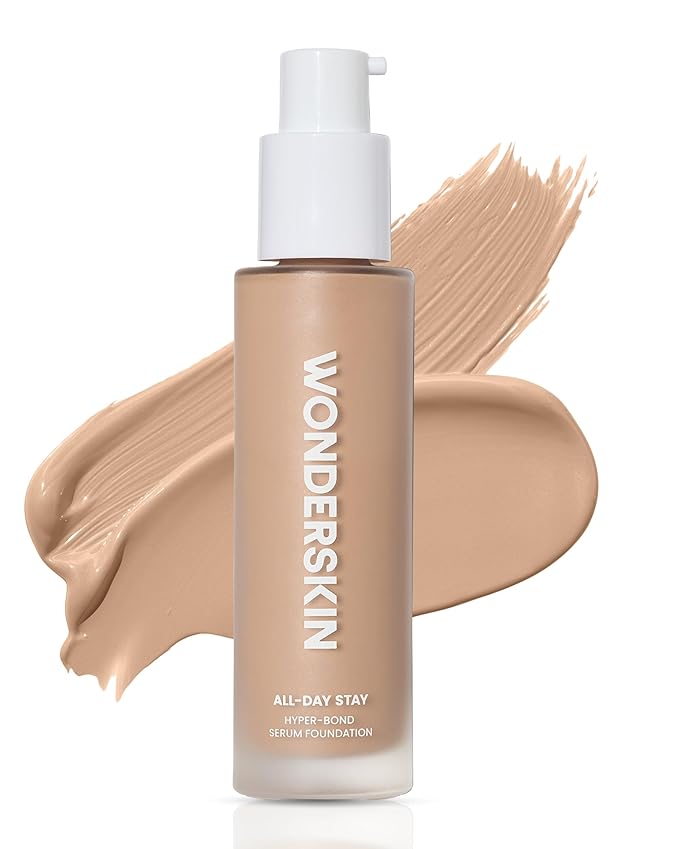 Wonderskin Hyper Bond All-Day Stay Serum Foundation – Waterproof, Transfer-Proof, 24HR Longwear Face Makeup with Niacinamide & Hyaluronic Acid – Lightweight, Natural Finish (Moonstone)
