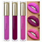 3-Pack Multicolor Matte Liquid Lipstick Set –Urban Chic, Purple & Fresh Petal – Long-Lasting, Smudge-Proof, Waterproof – High-Pigment, Transfer-Resistant Colors for All-Day Wear
