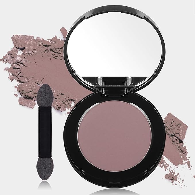 MEICOLY Matte Mauve Eyeshadow with Mirror,Nude Brown Taupe Eye Shadow Palette for Older Women and Girls,Pressed Powder Single Eyeshadow,Eye Makeup Eyelid Color,High Pigment,sombras para ojos