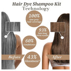 Chestnut Brown Hair Dye Shampoo 3-in-1, Instant & Long-lasting Hair Color Shampoo in Minutes, Gray Hair Coverage for Men & Women, Natural Shampoo Hair Dye for All Hair Types