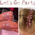 Go Ho Pink Face Body Glitter Gel,Singer Concerts Pink Face Paint Makeup Holographic Chunky Sequins Glitters for Lip/Hair/Nails,Music Disco Outfit for Woman,Festival Rave Accessories,52g