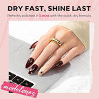 modelones Red Nail Polish Set 6 Colors, Brwon Nude Burgundy Gold Glitter New Year Quick Dry Sparkle Mini Manicure Kit DIY Nail Art Salon Home Gifts for Women Girls