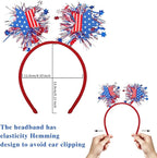 Red White Blue Patriotic Face Glitter & USA Star Headband Set,4th of July Hair Glitter Accessories,Blue Body Glitter Makeup,Fourth of July Outfits for Women Girls Kids