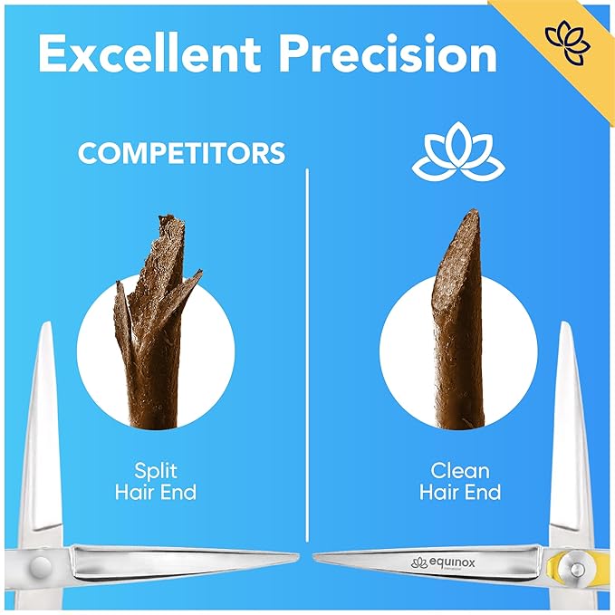 Equinox Razor Edge Series Professional Hair Scissors - 6.5” Premium Japanese Stainless Steel Hair Cutting Scissors, Hair Shears, Hair Razors for Hair Cutting, Barber Accessories & Hair Salon Supplies