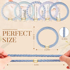 Hair Ties No Damage - 10PCS Ponytail Holders - Elastic Hair Ties for Thick Hair - Braided Hair Bands for Women Girls's Hair - Blue Sky