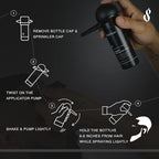 The Rich Barber N'Hance Pro Barber Kit I - Professional 3-in-1 Hair & Beard Styling Set - Keratin-Infused Hair Building Fibers, Applicator Pump, Application Card - Hairline Enhancer & Volumizing Spray