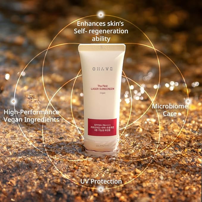 OHAVE Sunscreen SPF 50+ PA++++ Broad Spectrum Sunblock | Lightweight, Non-Greasy & Water-Resistant | Moisturizing UV Protection for Face & Body | UVA/UVB Defense | For Sensitive & All Skin Types