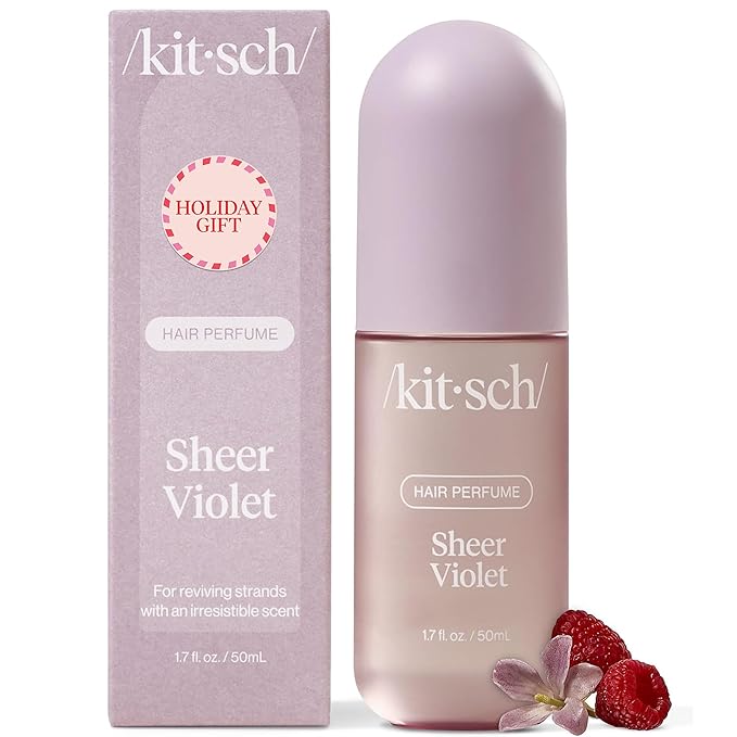 Kitsch Hair Perfume for Women - Sheer Violet | Clean, Deodorizing & Patented Odor-Eliminating Technology Hair Spray & Body Mist - Freshen Hair, Body & Pillows - Raspberry, Soft Musk Scent - 50mL