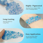 MEICOLY Chameleon Mermaid Blue Body Glitter,Chunky Face Glitter for Halloween,Color Changing Mermaid Glitter Face Paint,Glitter Sequins for Face Body Hair,Festival Party Cheer Glitter Makeup
